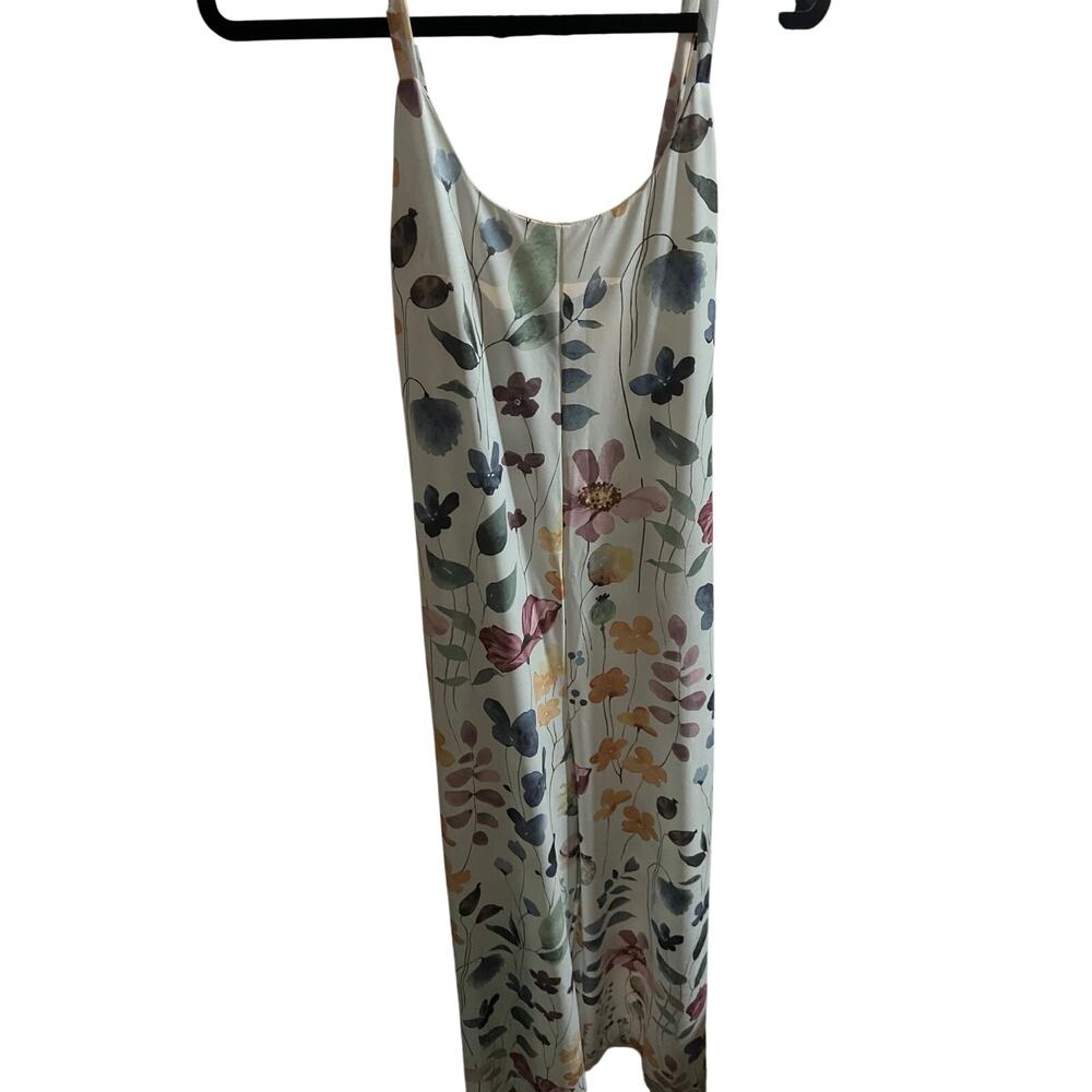 NWOT S EMERY ROSE Watercolor Floral Jumpsuit Wide Leg Spaghetti Strap Boho - Picture 3 of 6
